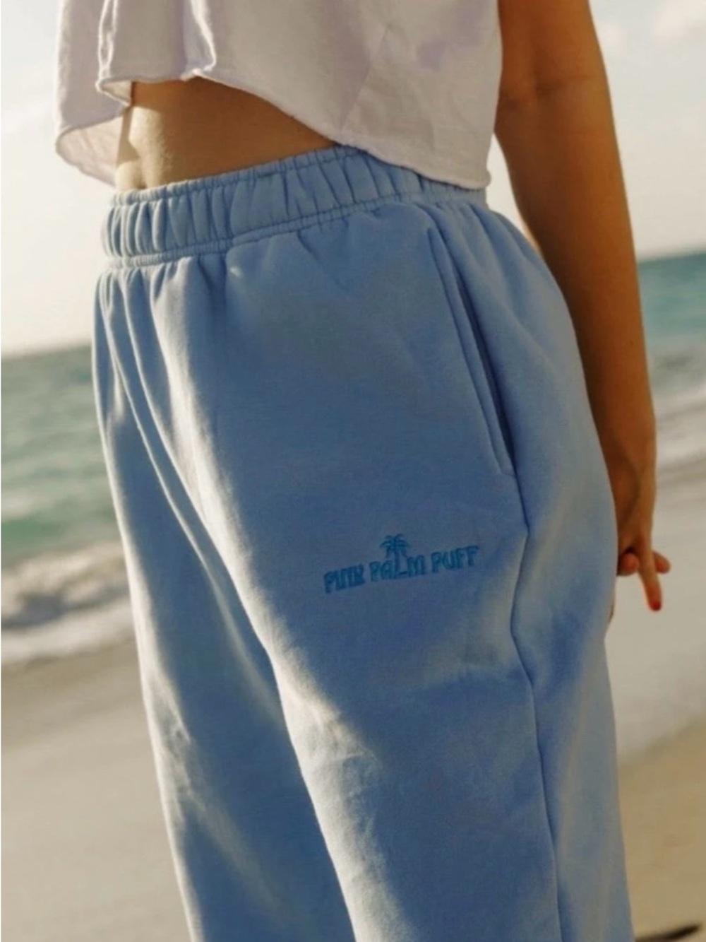 Pink Palm Puff Sweatpants